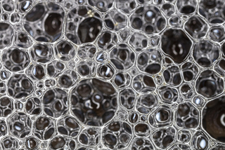 Макрофотография пены из мыльных пузырей